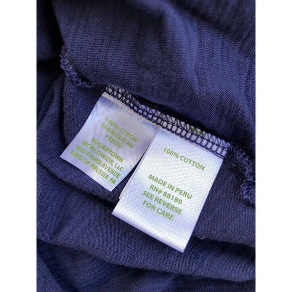 Lilly Pulitzer Tunic Top Size Medium Navy Kaia Knit Resort Coastal White V Neck - Picture 8 of 10